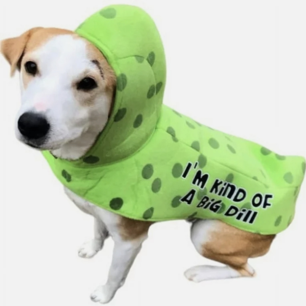 "I'M KIND OF A BIG DILL" Pet PICKLE costume size S